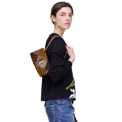 THE SUEDE PATCHWORK MINI DUAL SHOULDER BAG